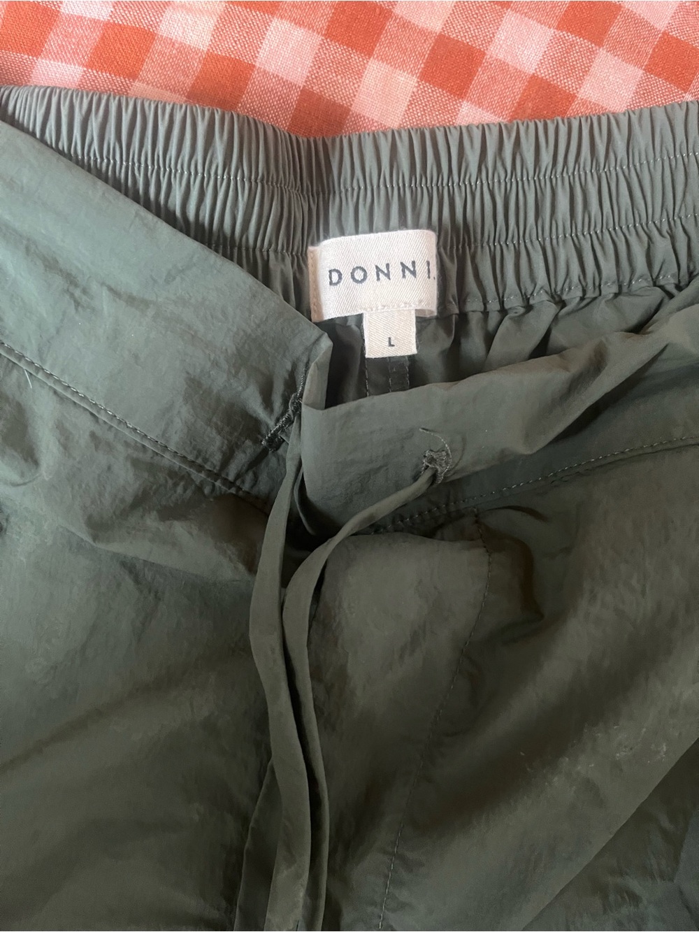 DONNI. Olive Drawstring Waist Pants